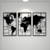 Cuadro Calado MDF FibroPlus Mapa Mundial 3 Piezas 100X43 CM