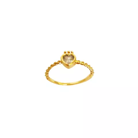 Anel Doçura✦ Coração de Zircônia e Banho Ouro - comprar online
