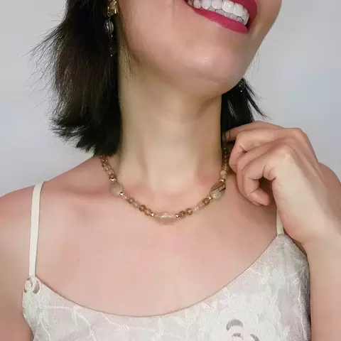 Colar Serenitas ✦ Quartzo Natural Rutilado ✦ Equilíbrio - comprar online
