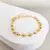 Pulseira Lúmen - Corrente bolinha e Banho Ouro 18k - Flor de Jasmin - Semijoias com Significado | Pedras Naturais
