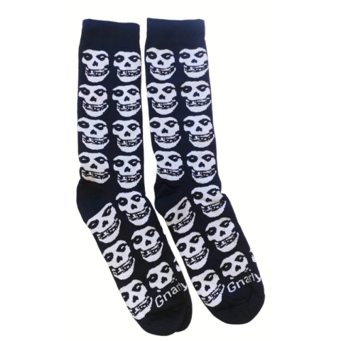 Meia Gnarly Caveira Misfits Preta