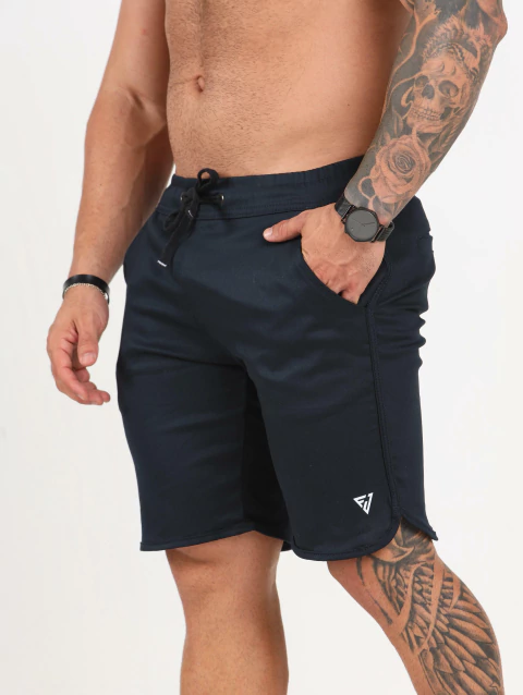 Short Sarja Acetinada Rabo de Peixe - Azul Marinho - comprar online