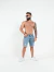 Imagem do Bermuda Jogador Jeans Marmorizada com Faixa Grega Lateral