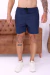 Short Jogger Sarja com Zíper no Bolso Frontal Azul Marinho - Fitz Jeans