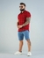 Camisa de Botão Xadrez Red no Viscolinho com Elastano
