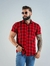 Camisa de Botão Xadrez Red no Viscolinho com Elastano - comprar online