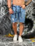 Bermuda Jeans Slim Destroyed com Petch - comprar online