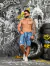 Bermuda Jeans Slim Destroyed com Petch - Fitz Jeans