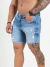 Bermuda Jeans Street Destroyed Pigmentada