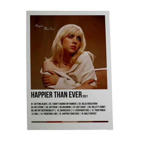 Placa Billie Eilish - Happier than ever