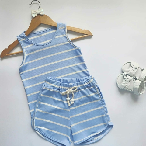Conjunto Listras Regata Azul - comprar online