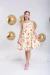 Marianinha Show Vestido Amarelo com Borboletas e Flores