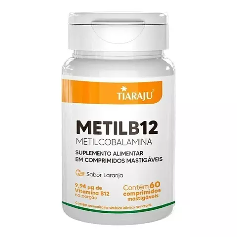 MetilB12 60 Comprimidos Mastigáveis Sabor Laranja - Tiaraju - comprar online
