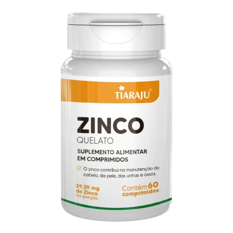 Zinco Quelato 29,59 mg 60 Comprimidos - Tiaraju