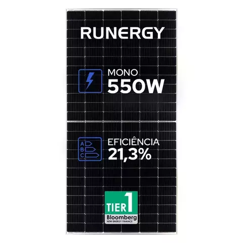 Painel Solar Fotovoltaico Runergy 550W 30MM 144 Células Mono HY-WH144P8-550