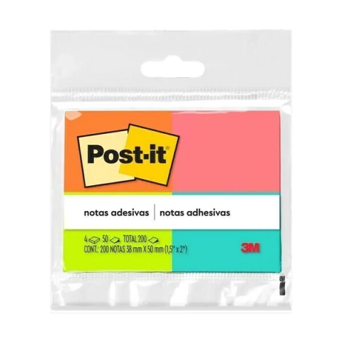 Bloco de Notas Adesivas Post-it Tropical 50x38mm 50 Folhas - 3M