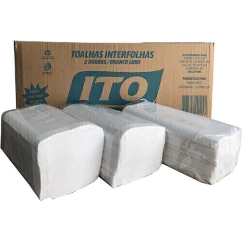 Toalhas Interfolhas 2 Dobras Branca Luxo 23/20 1000 Unidades Ito
