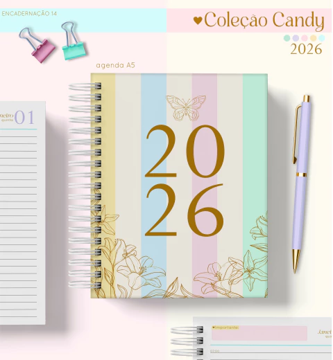 Coleção Agendas 2026 Candy - Lina