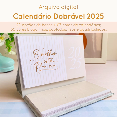 Arquivo Digital Calendário Dobrável 2025 Coleção Harmonia - Papel Sorriso