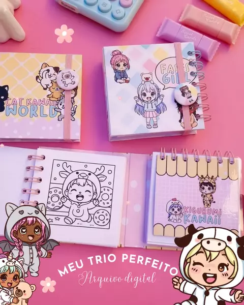 Pac De Colorir Meu Trio Perfeito - Le Poly