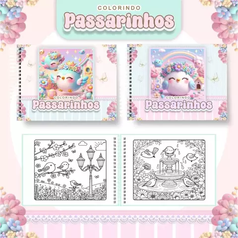 Livro de Colorir Jardim de Passarinhos - Pamella Vieira - comprar online