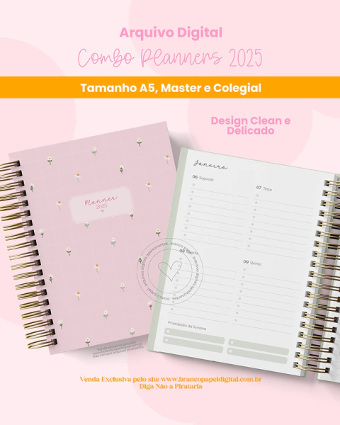 Combo Planners 2025 - Branco Papel