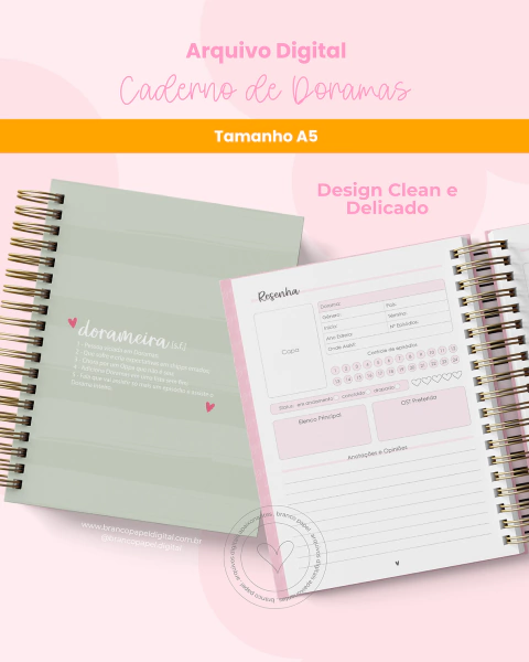 Arquivo Digital Caderno de Doramas - Branco Papel