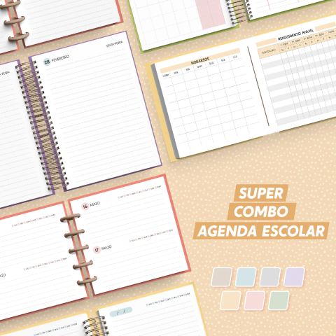 Super Combo de Agenda Escolar 2025 - Nilmara Quintela