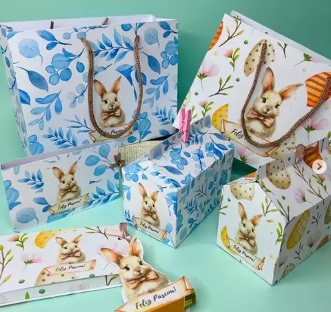 Kit Páscoa - Porta Baton + Caixa Baú - comprar online