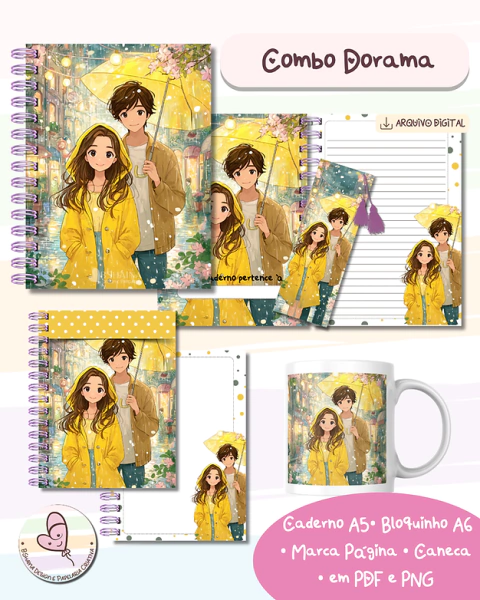 Combo Caderno Dorama