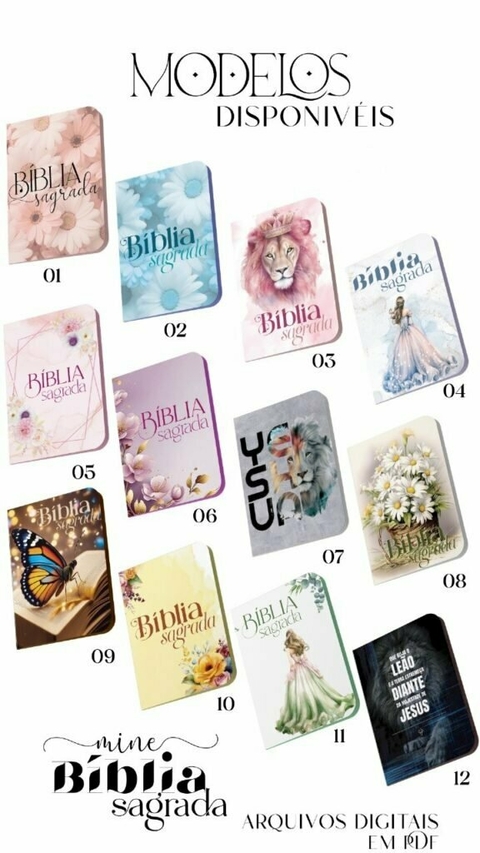 Combo Mini Bíblia Versiculos A6 – 12 Capas | Miolo Versiculos