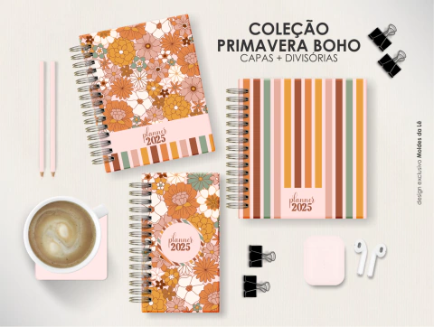 KIT PRIMAVERA BOHO | ARTES PARA CAPAS E DIVISÓRIAS - MOLDES DA LÊ