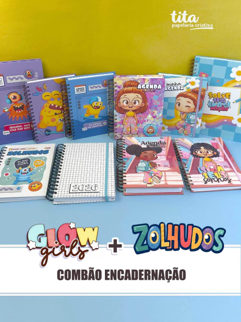 Escolar 2026 - Combão Encadernação Menina e Menino - Tita