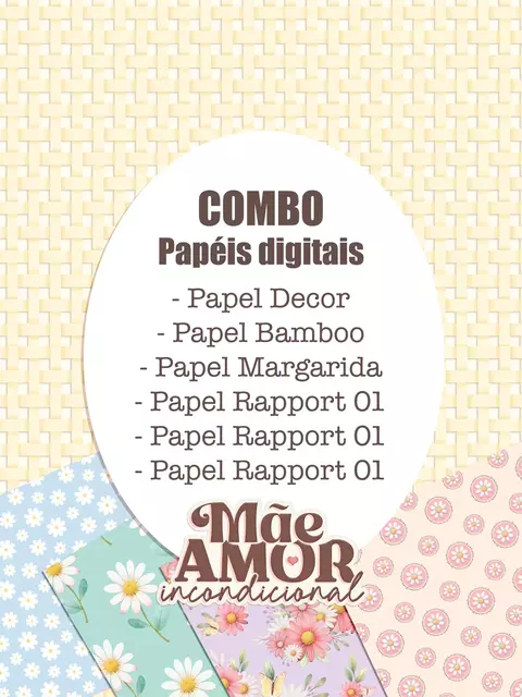 Mãe Amor Incondicional - Combo de Papéis
