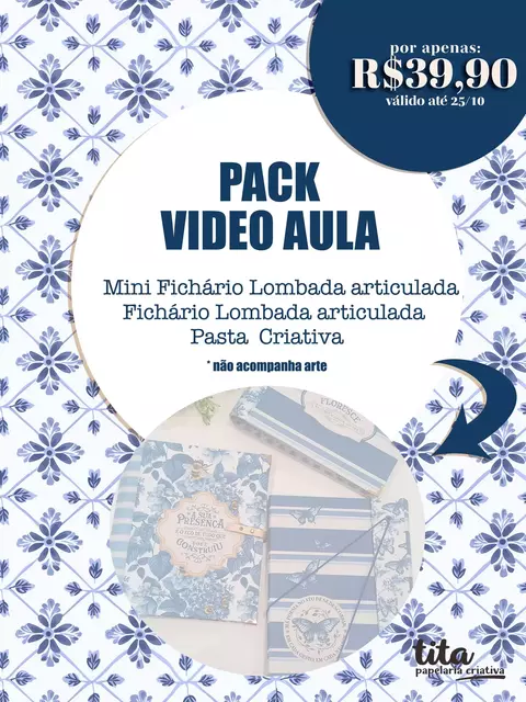 Toile de Jouy - Video Aula - Encadernação Especial ( 3 Projetos) - Tita