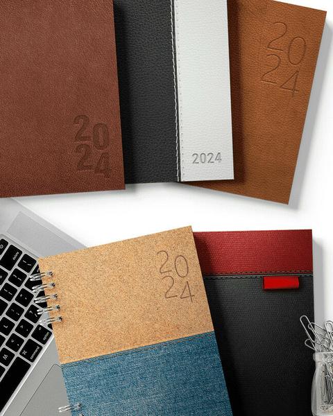 Super Combo 9 Agendas 2024 e Permanente Masculina com 5 Modelos de Capa