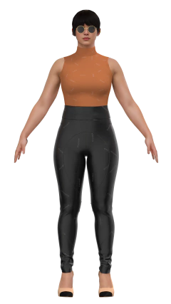 Molde de calça montaria de cós alto, recorte frontal e lateral. 