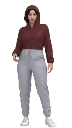 Molde de calça jogger feminina com bolso faca, tira para laço, elástico no cós e tornozelo.