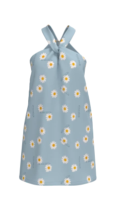 Molde de vestido feminino midi com fendas laterais, alça transpassada frente e costas, forro na parte do peito.