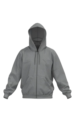 Molde de jaqueta moletom canguru masculino com capuz e zíper, ribana na barra e nos punhos.