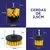 Imagem mostrando um kit de três escovas de limpeza para parafusadeira e furadeira, com diferentes tamanhos e modelos, usados para limpeza pesada e detalhada, com dimensões indicadas em centímetros.