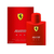 Frasco de perfume Ferrari Man in Red Eau de Toilette Masculino 125ml com embalagem vermelha e logotipo Ferrari.