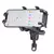 Suporte para celular ajustável 360° montado em uma moto, segurando um smartphone que exibe um mapa.