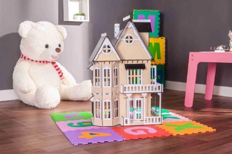 Kit Casinha Bonecas Polly Mirian + 21 Moveis A+b Darama