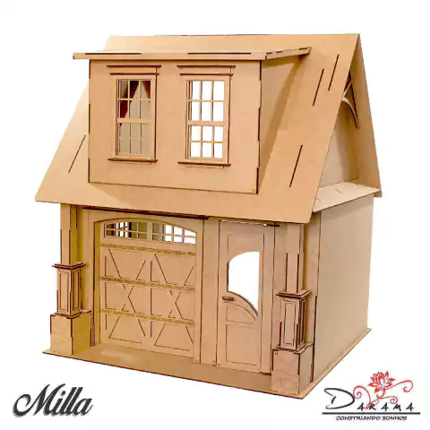 Casa de bonecas escala Barbie com garagem Milla Nat DARAMA