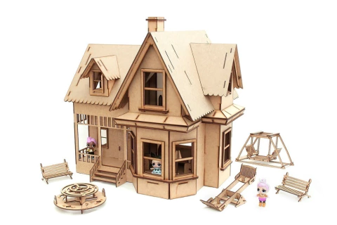 Kit Casa Bonecas e 29 Moveis Lol Polly Ivy Natural - Darama