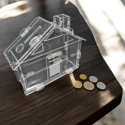 Cofre Dinheiro Wood box Japones KAKEBO Desafio CASA Acrilico