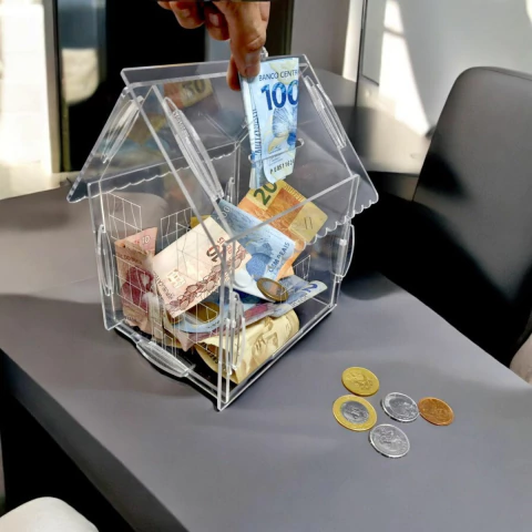 Cofre CHALE CASA Dinheiro Woodbox Japones Poupança DESAFIO