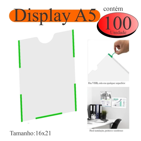 100 Display a5 expositor folha quadro aviso parede PET VERTI