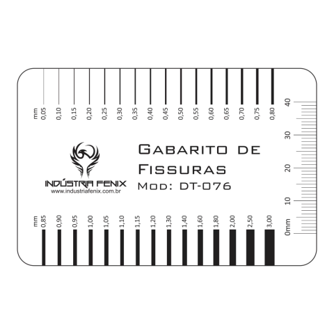 Fissurômetro Gabarito Fissuras Régua F 04 Transp Fenix